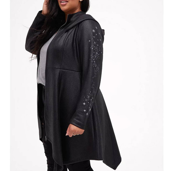 Torrid Harry Potter Deathly Hallows Faux Suede Goth‎ Punk Embroidered Coat 4X - Picture 1 of 5